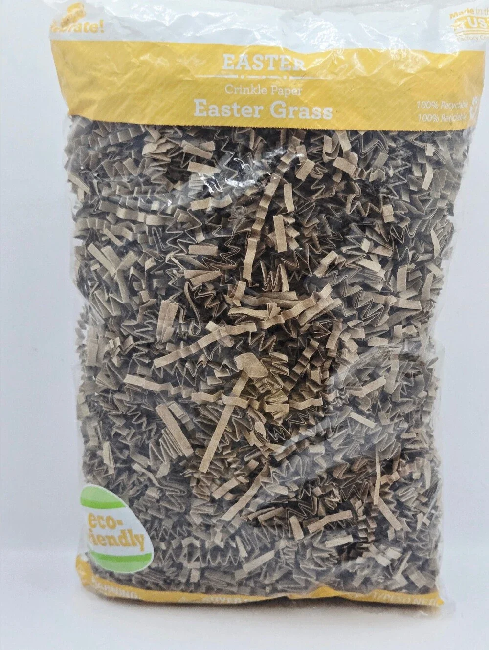 Lot of 2 Brown Crinkle Cut Paper Shred Gift Basket Filler Packing Material Eco